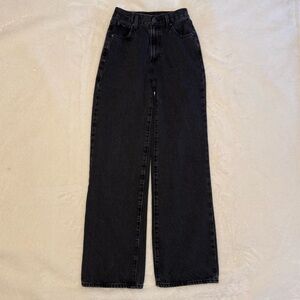 Denim Forum The Farrah Hi-Rise Wide Jean - Black